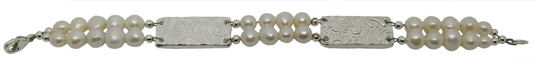 Fine silver and pearl bracelet