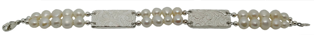 Fine silver and pearl bracelet